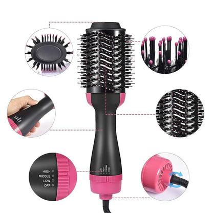 4-in-1 Blow Hair Dryer - Volumizer Brush, Straightening & Curl