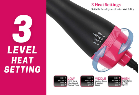 4-in-1 Blow Hair Dryer - Volumizer Brush, Straightening & Curl