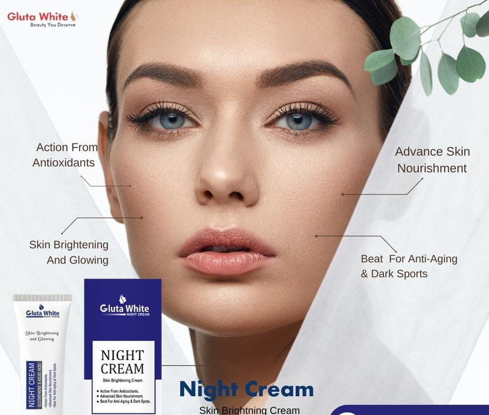 Gluta White Night Cream (Alpha Arbutin+Kojic Acid)