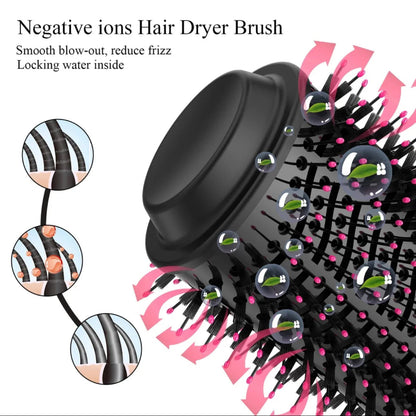 4-in-1 Blow Hair Dryer - Volumizer Brush, Straightening & Curl